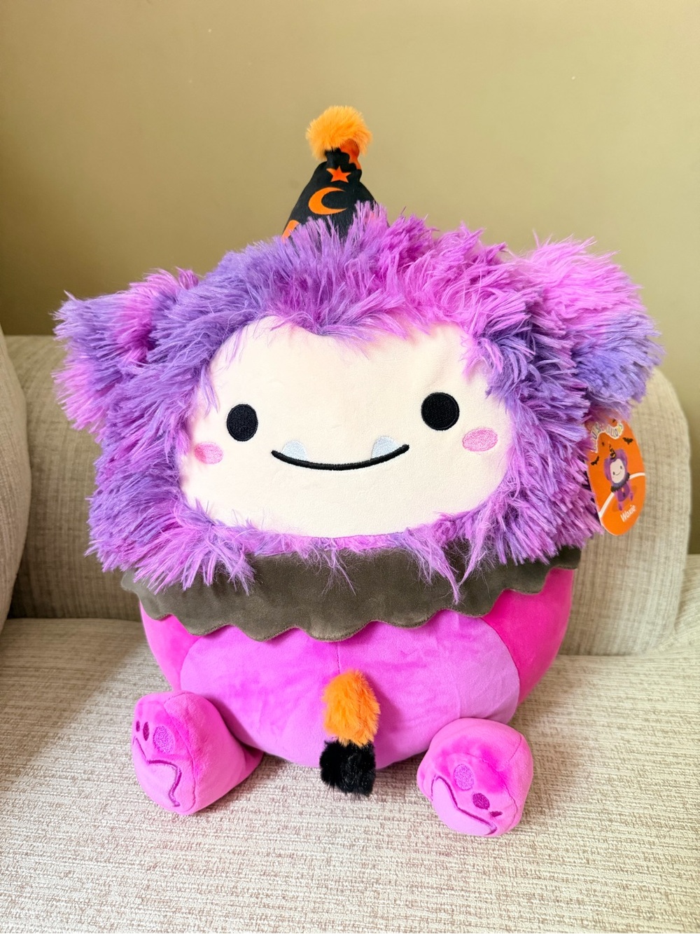 Squishmallows 12" Magenta Bigfoot in Clown Costume Woxie Halloween Plush Pal NEW